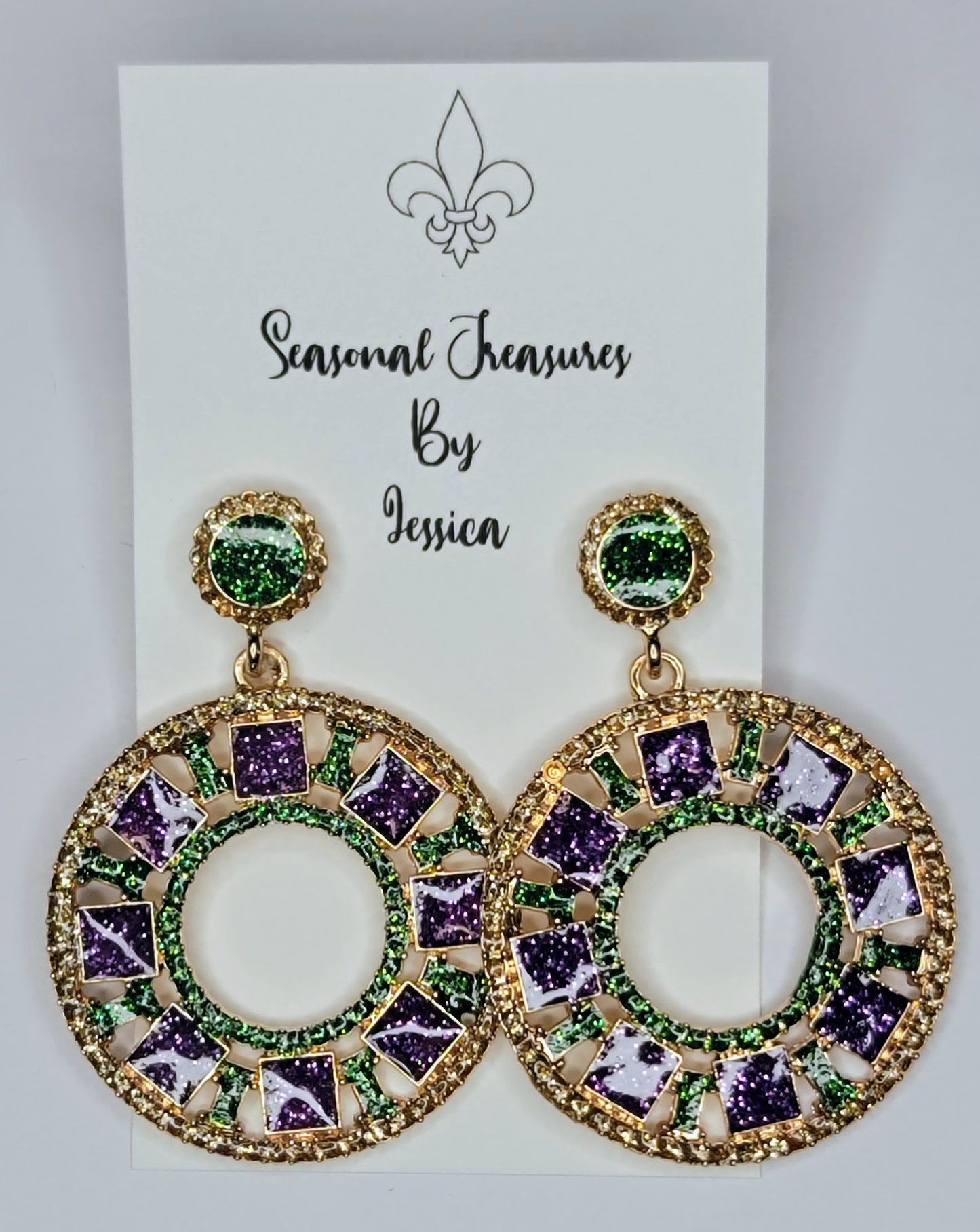 Mardi Gras King Cake Earrings