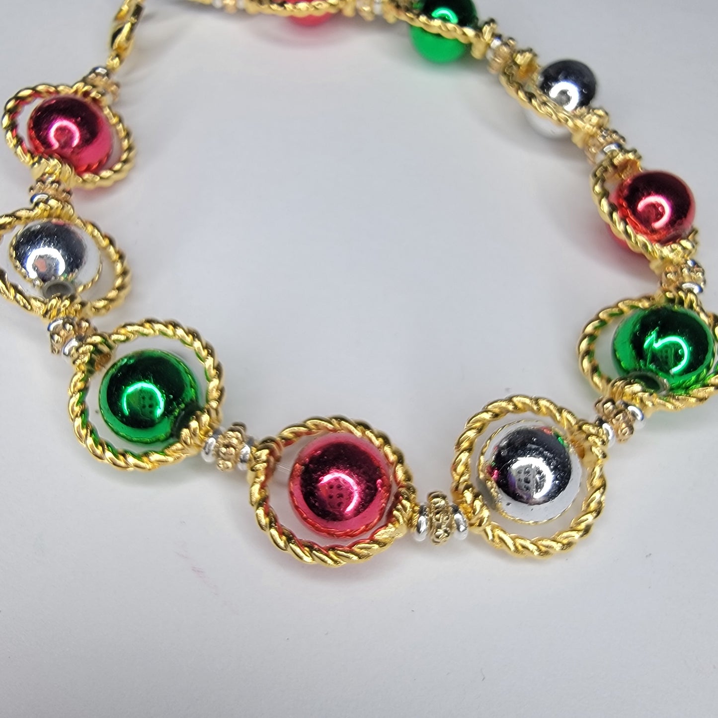 Handmade Beaded Christmas Bracelet
