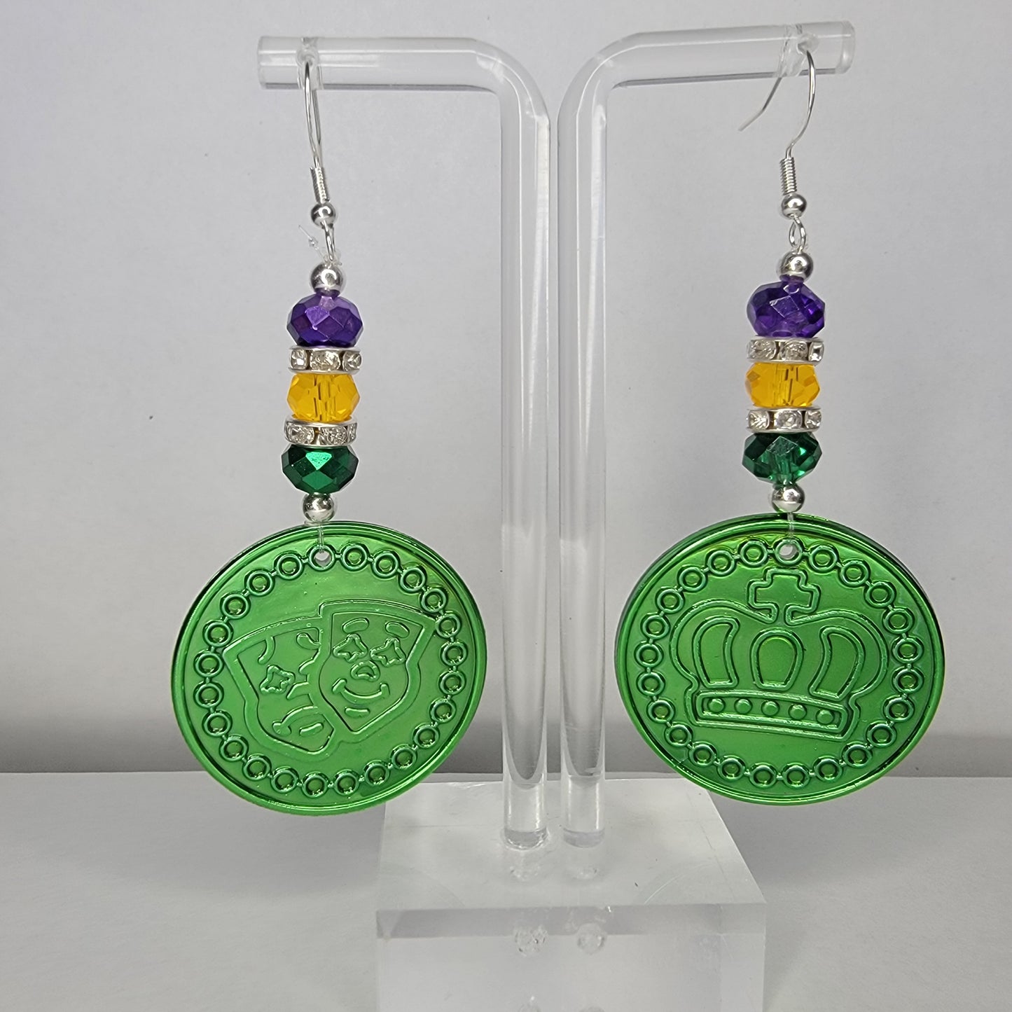Handmade Mardi Gras Doubloon Earrings