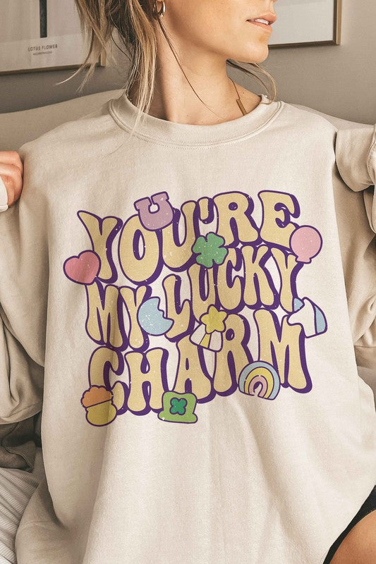 LUCKY CHARM ST PATRICKS OVERSIZED SWEATSHIRT