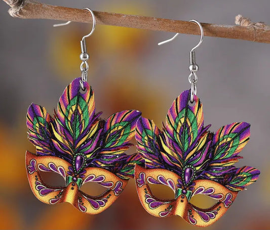 Mardi Gras Mask Earrings