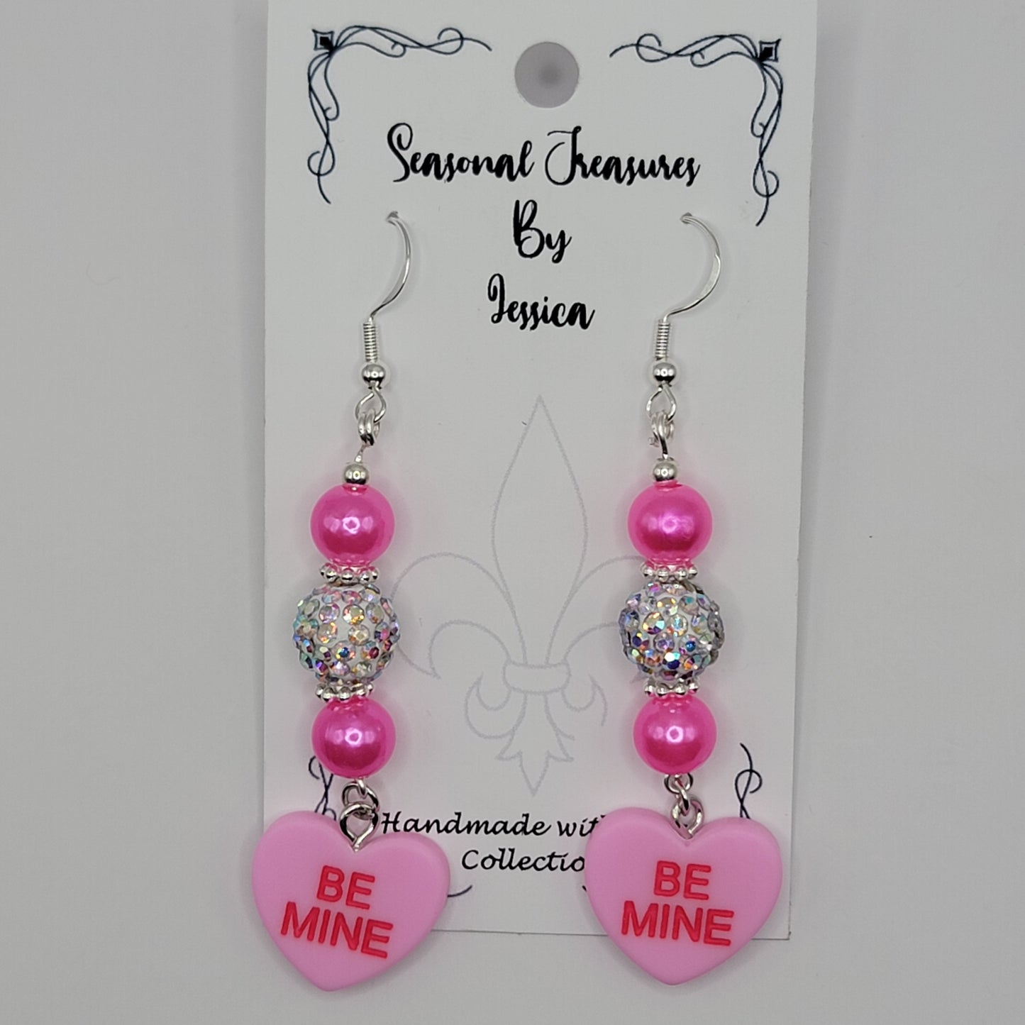 Valentine's Day Handmade Candy Heart Earrings
