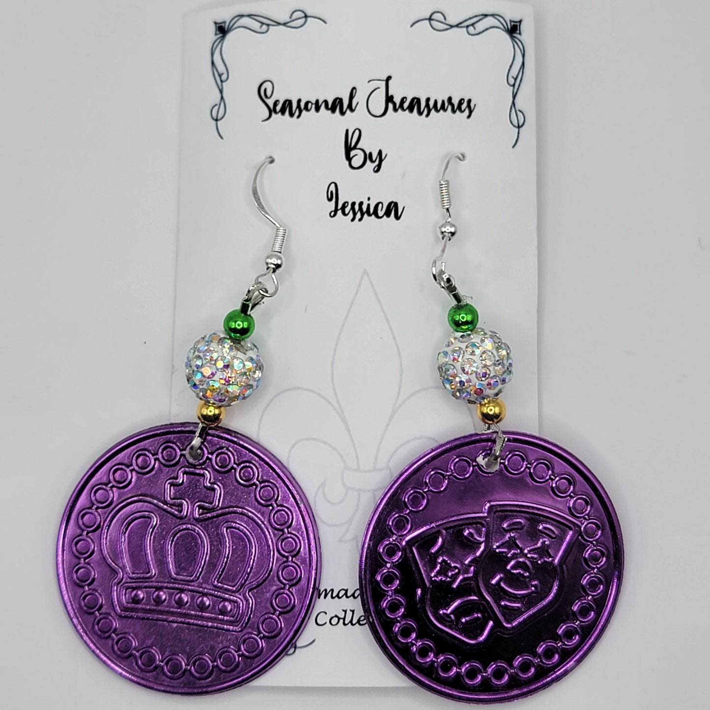 Handmade Doubloon Dangle Earrings