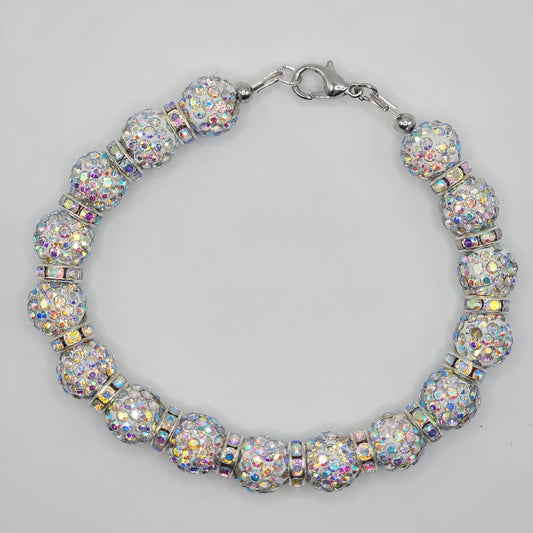 Handmade Clear Crystal Beaded Bracelet
