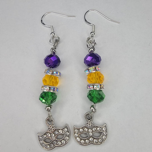 Handmade Mardi Gras Mask Earrings