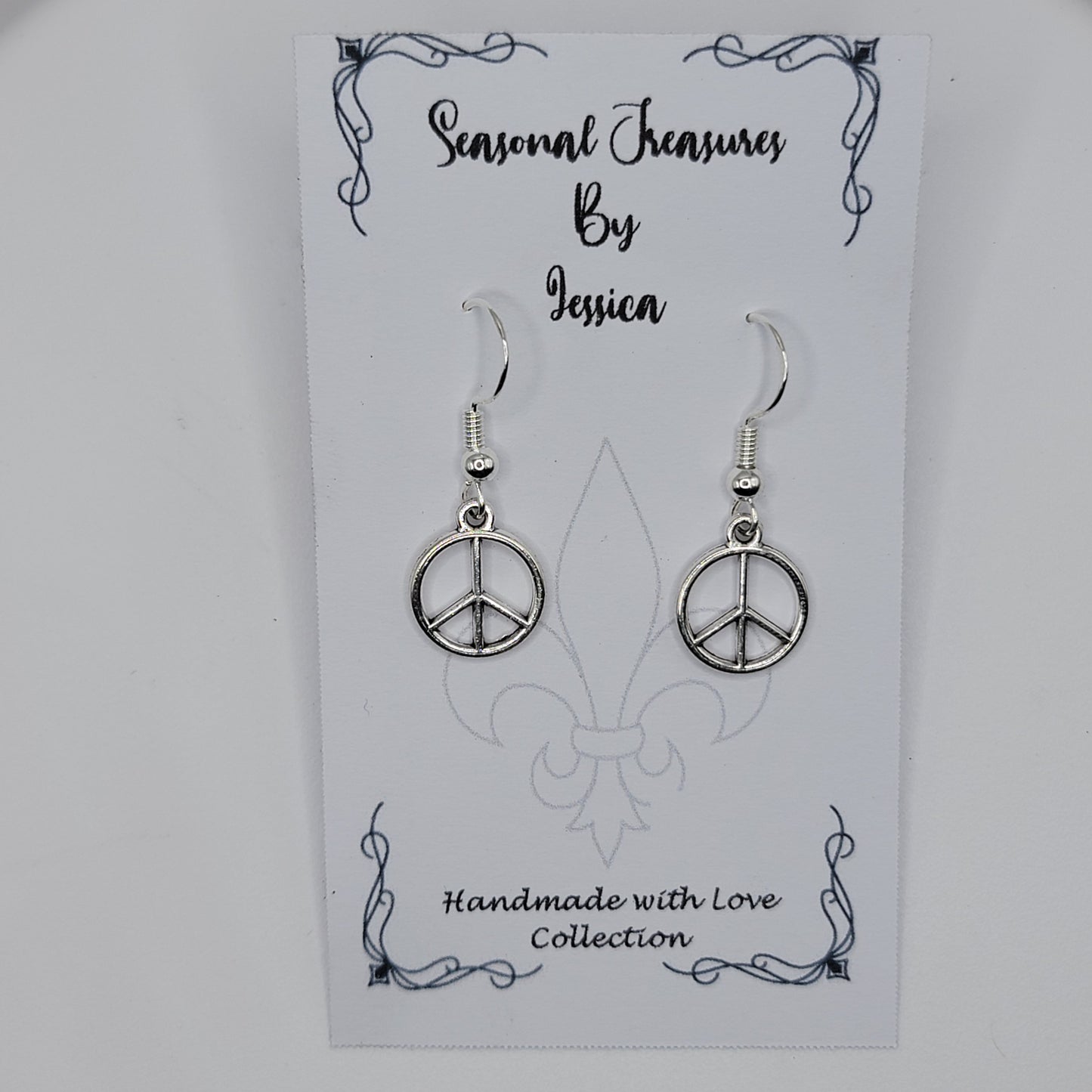 Handmade Peace Sign Earrings in Sterling Silver