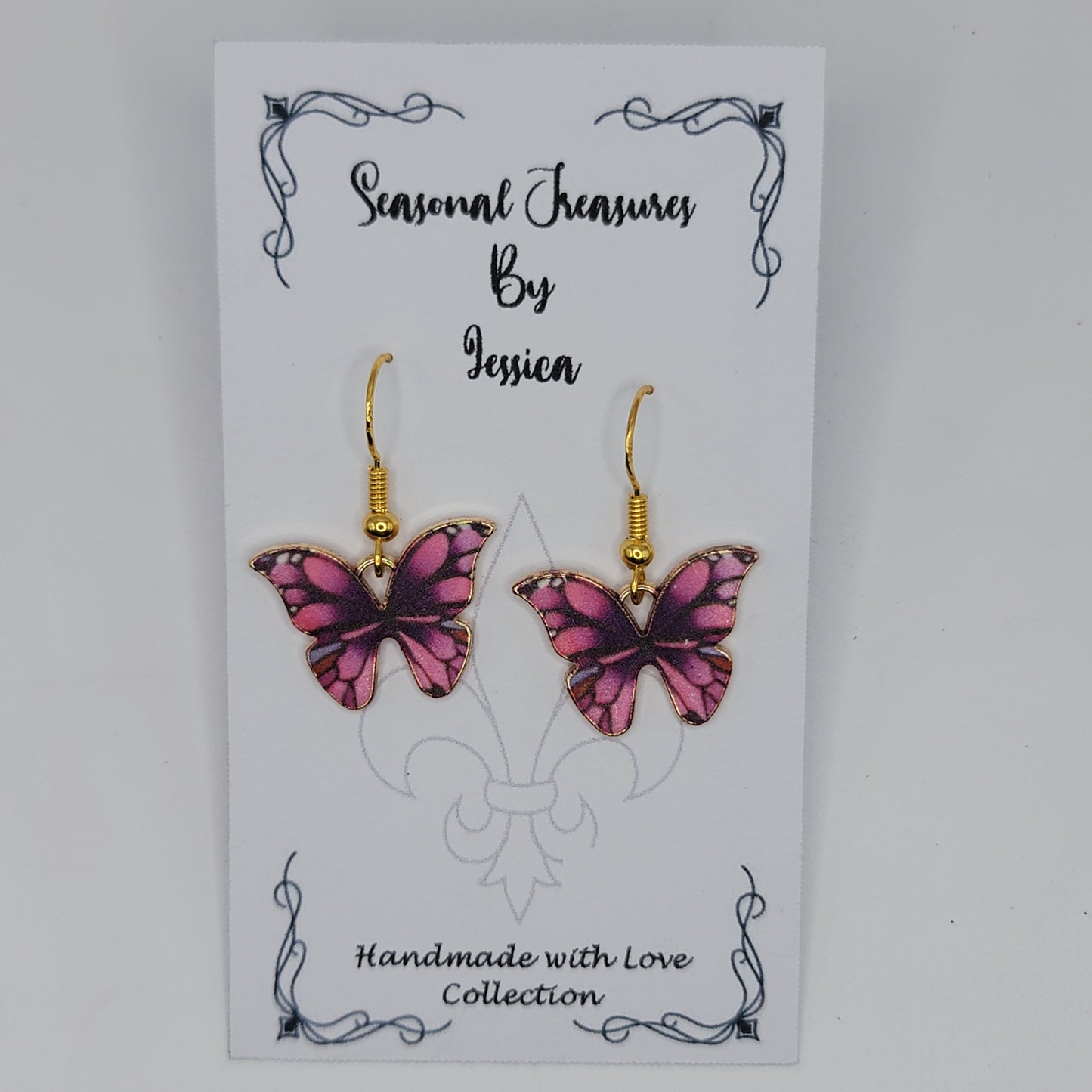 Handmade Butterfly Earrings in Gold Plated Sterling Silver