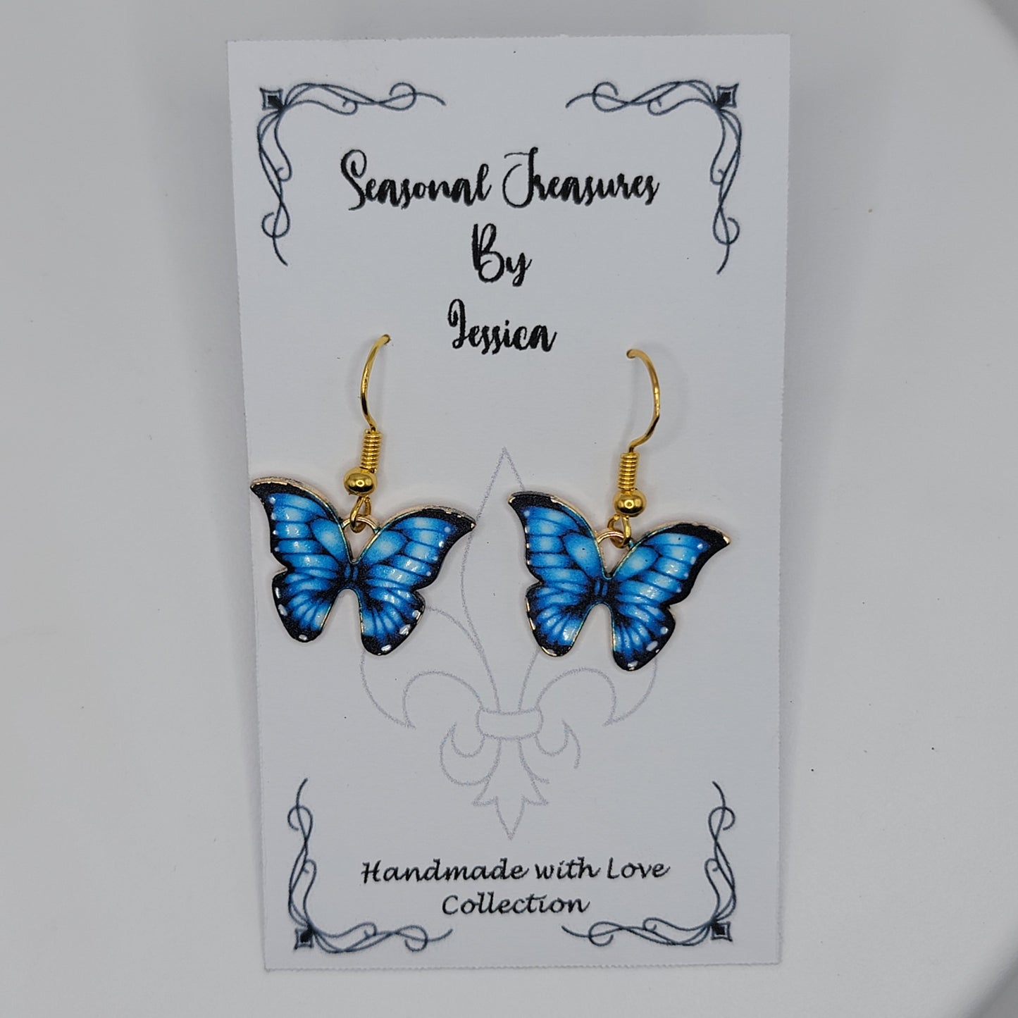 Handmade Butterfly Earrings in Gold Plated Sterling Silver