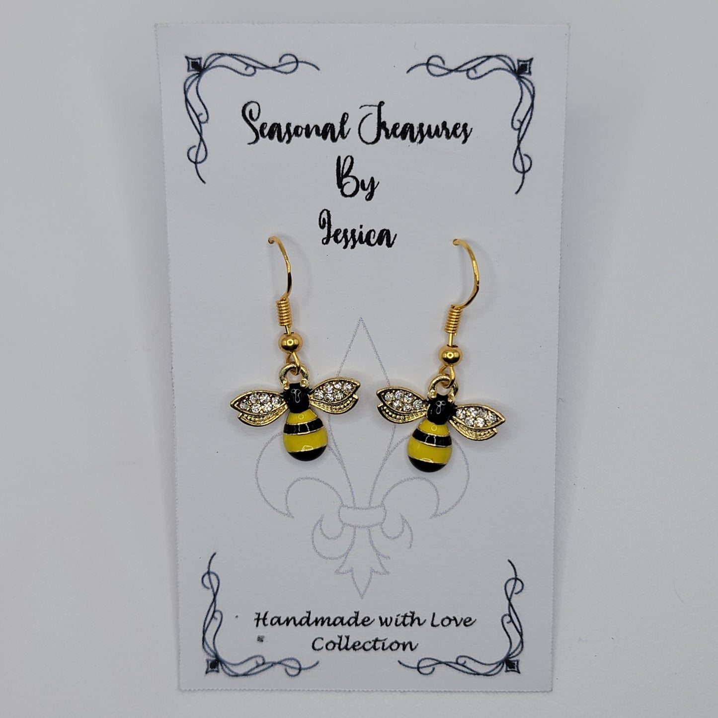 Handmade Bumblebee Earrings in Gold Plated Sterling Silver