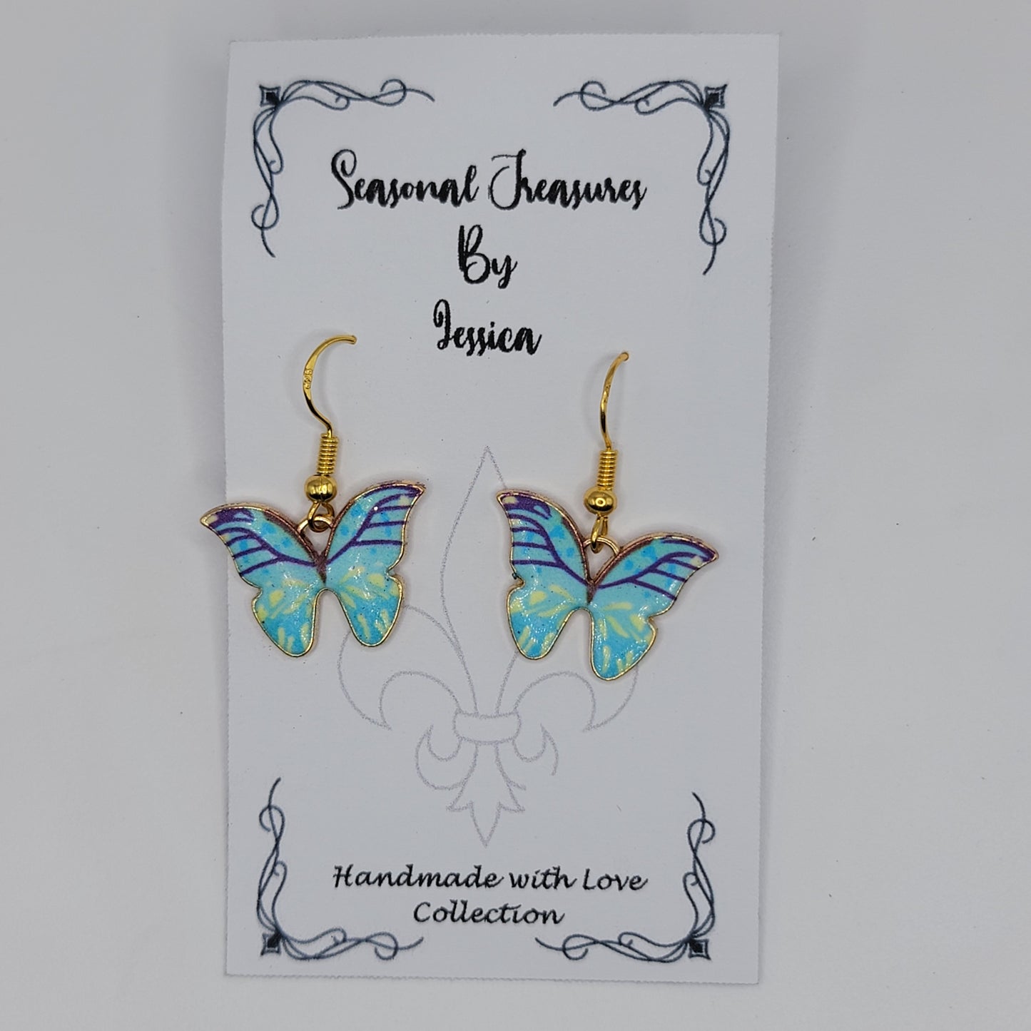 Handmade Butterfly Earrings in Gold Plated Sterling Silver