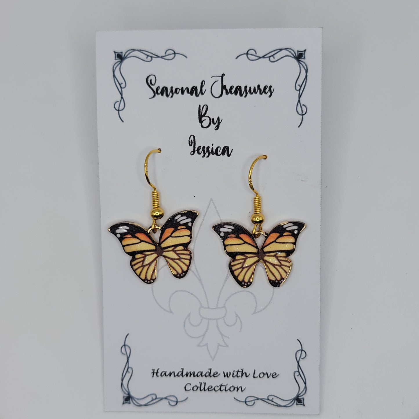 Handmade Butterfly Earrings in Gold Plated Sterling Silver