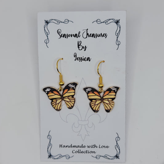 Handmade Butterfly Earrings in Gold Plated Sterling Silver