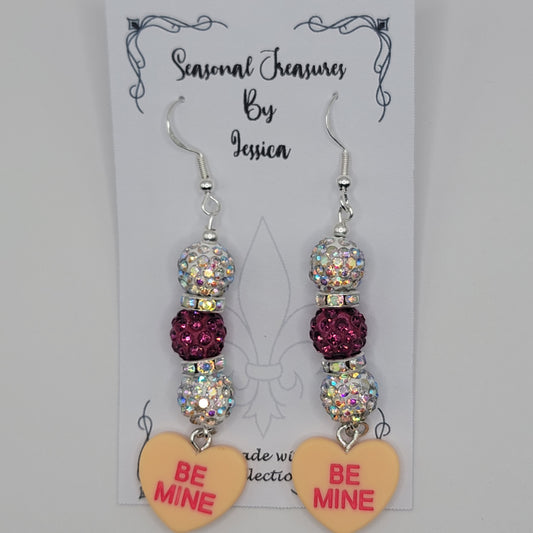 Valentine's Day Handmade Candy Heart Earrings