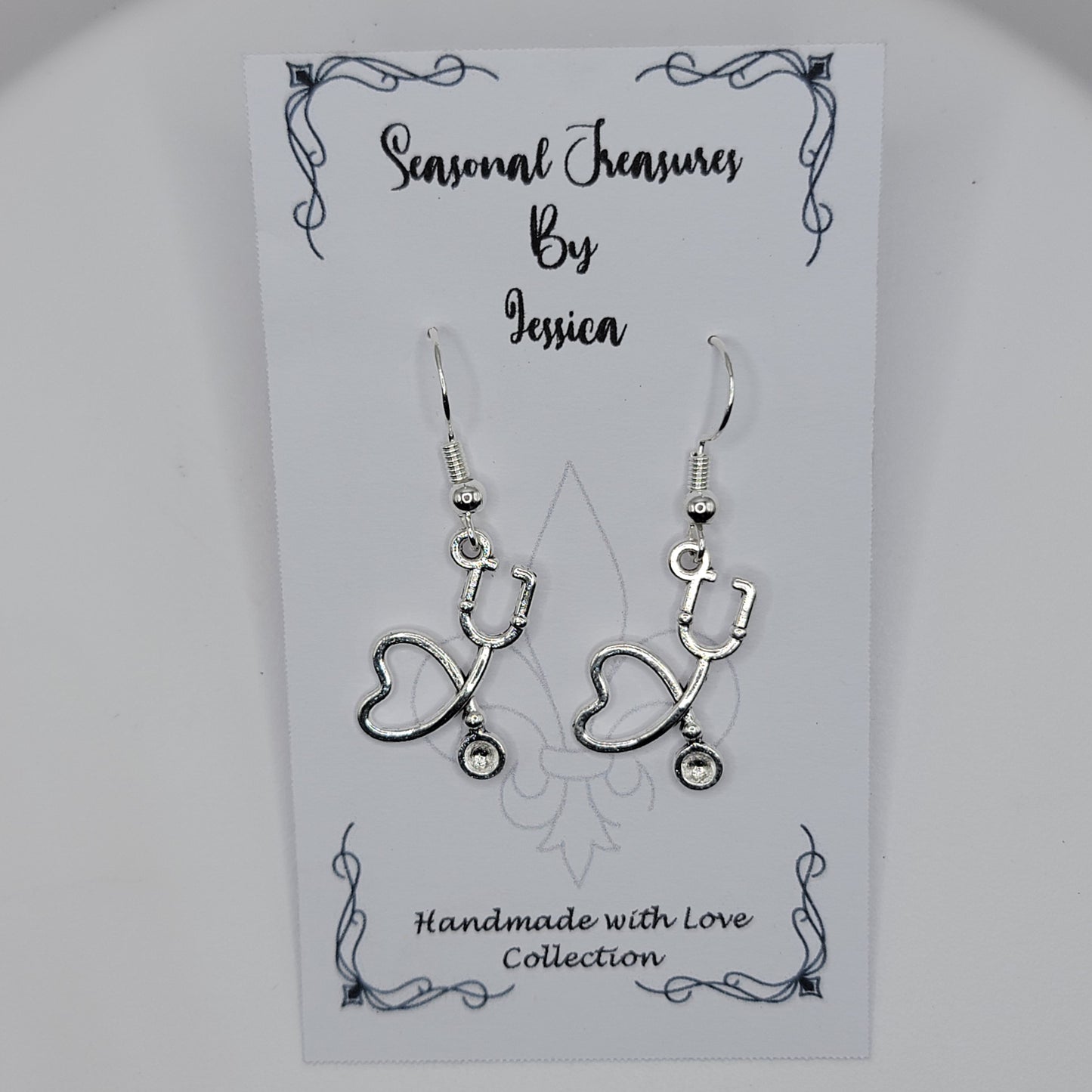 Handmade Stethoscope Earrings in Sterling Silver