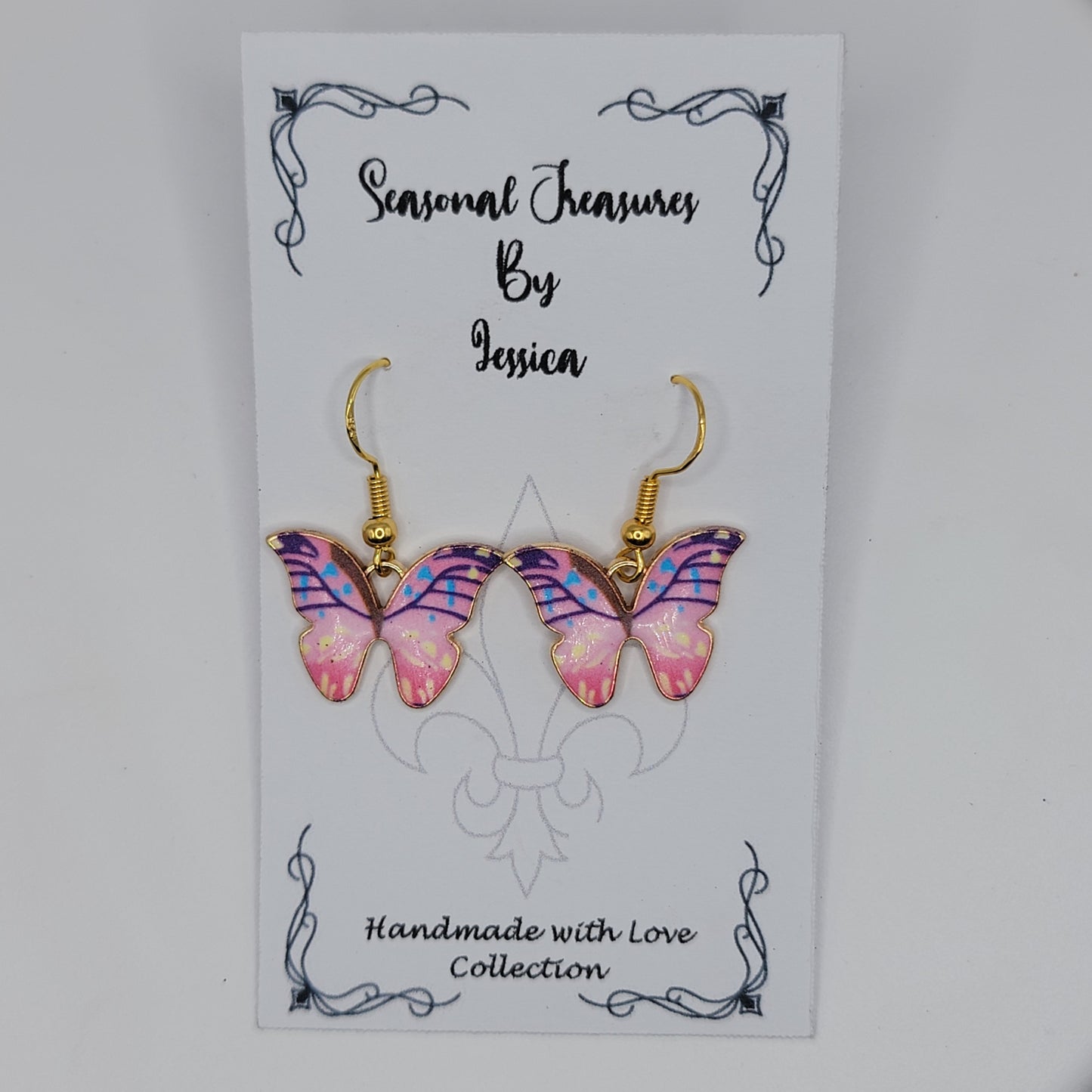Handmade Butterfly Earrings in Gold Plated Sterling Silver