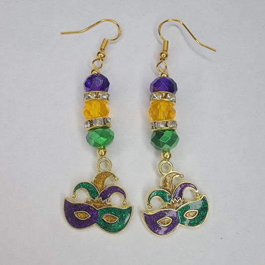 Handmade Mardi Gras Mask Earrings