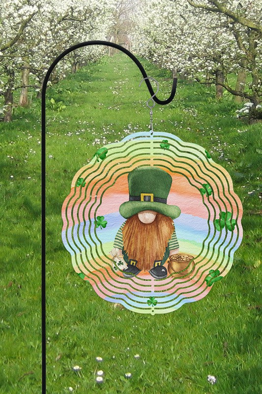 St Patrick's Day Gnome Wind Spinner