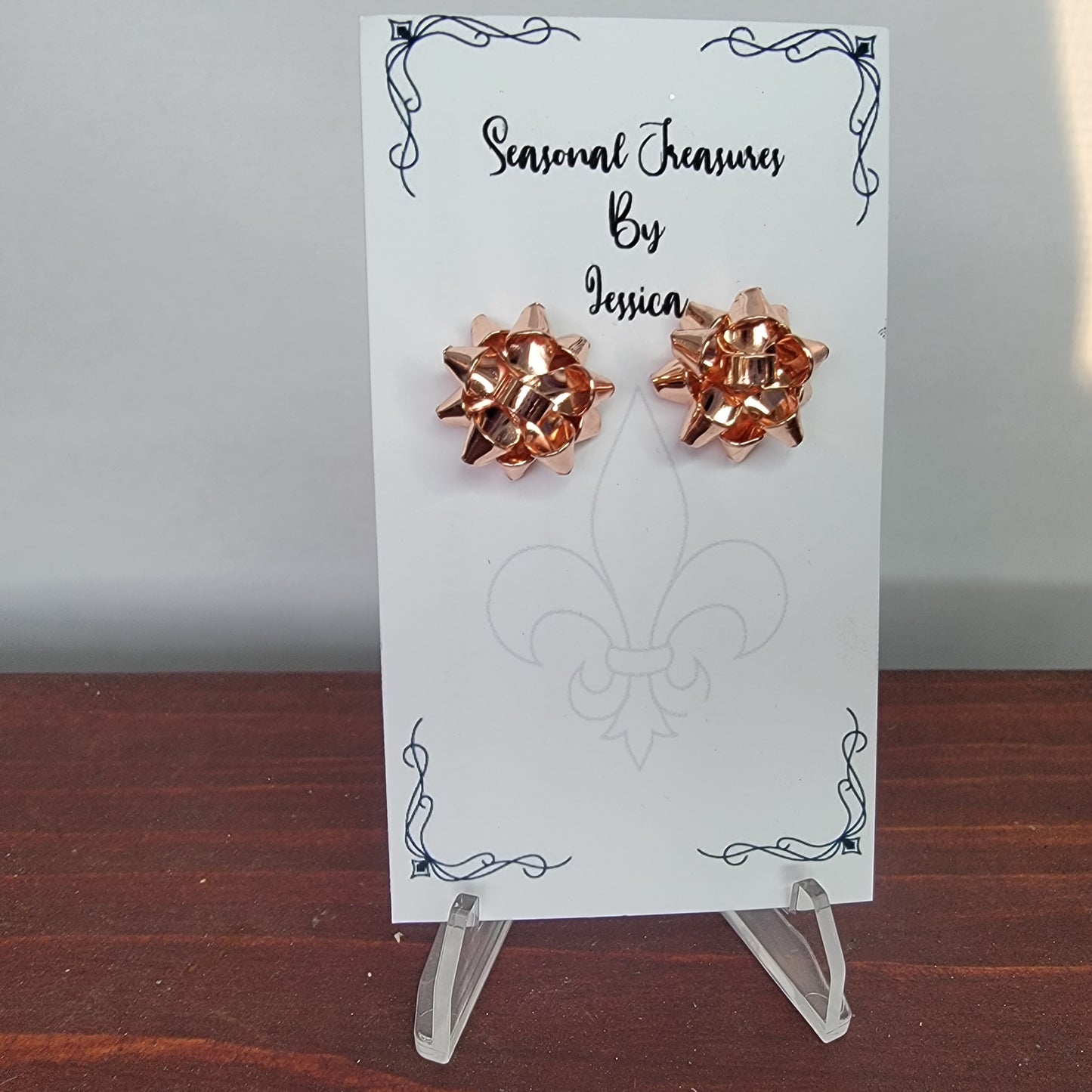 Christmas Bow Earrings Studs