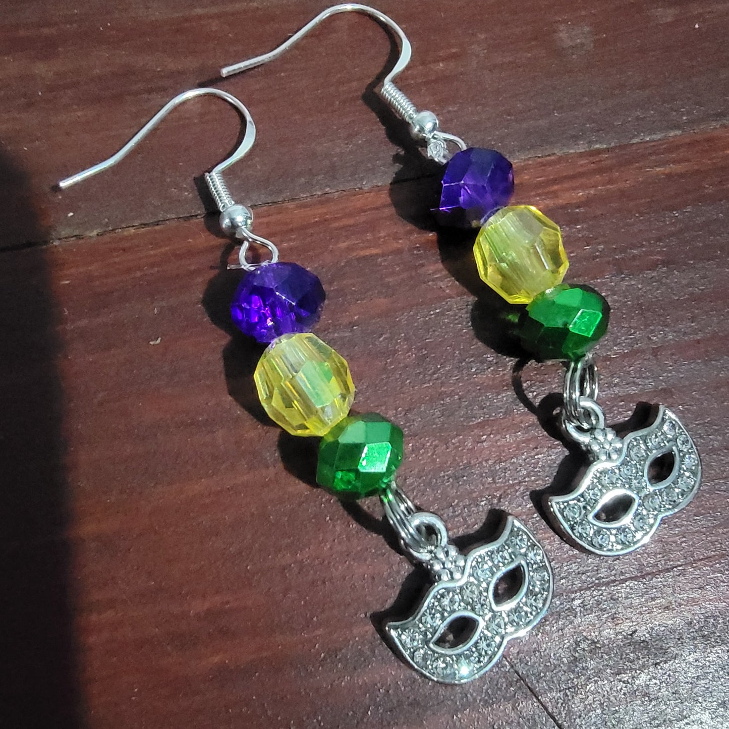 Handmade Mardi Gras Mask Earrings