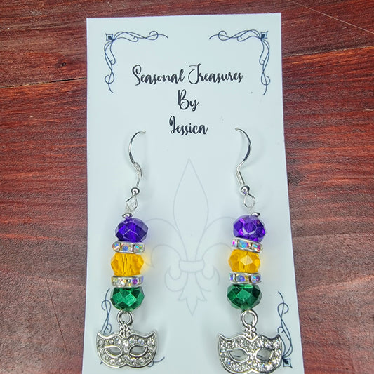 Handmade Mardi Gras Mask Earrings