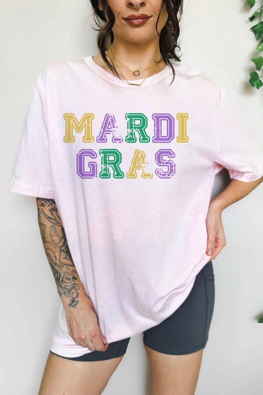 MARDI GRAS OVERSIZED GRAPHIC TEE