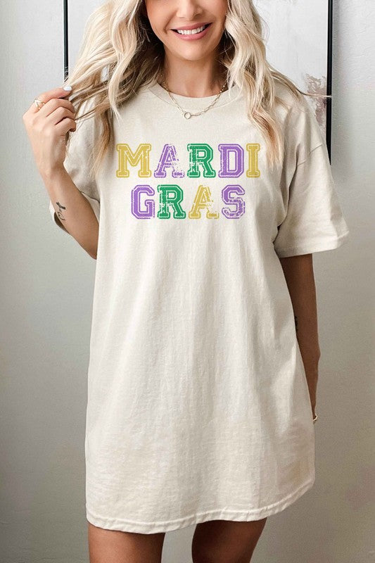 MARDI GRAS OVERSIZED GRAPHIC TEE