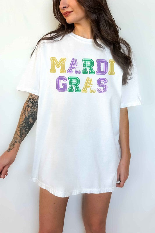 MARDI GRAS OVERSIZED GRAPHIC TEE