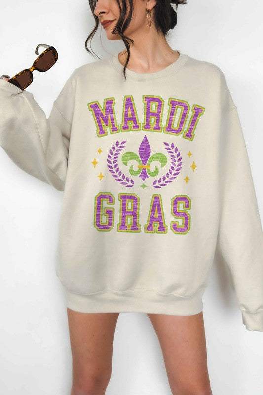 MARDI GRAS PARTY OVERSIZED SWEATSHIRT