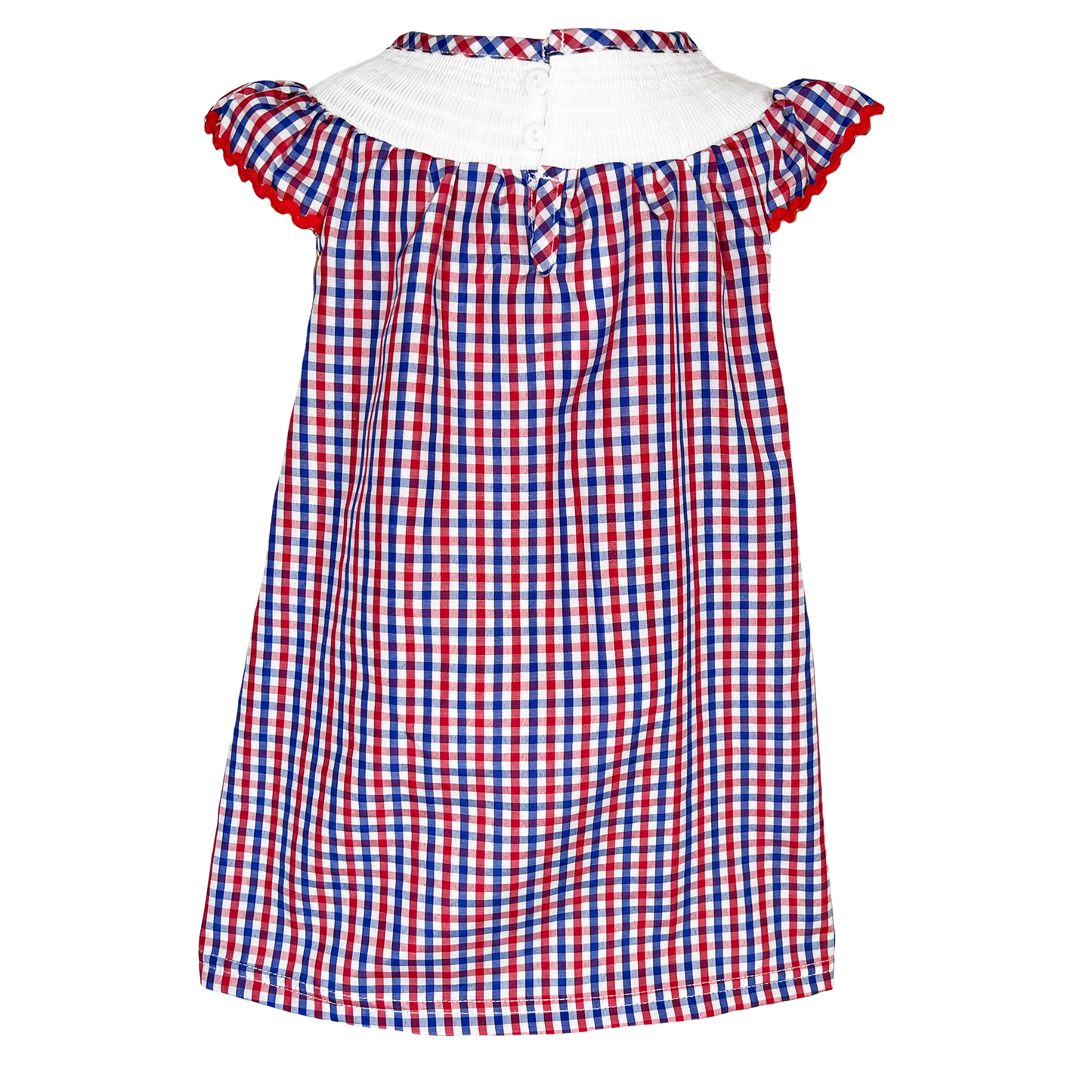 Girls 4th of July Patriotic Flags Stripes with Stars Swing Dress