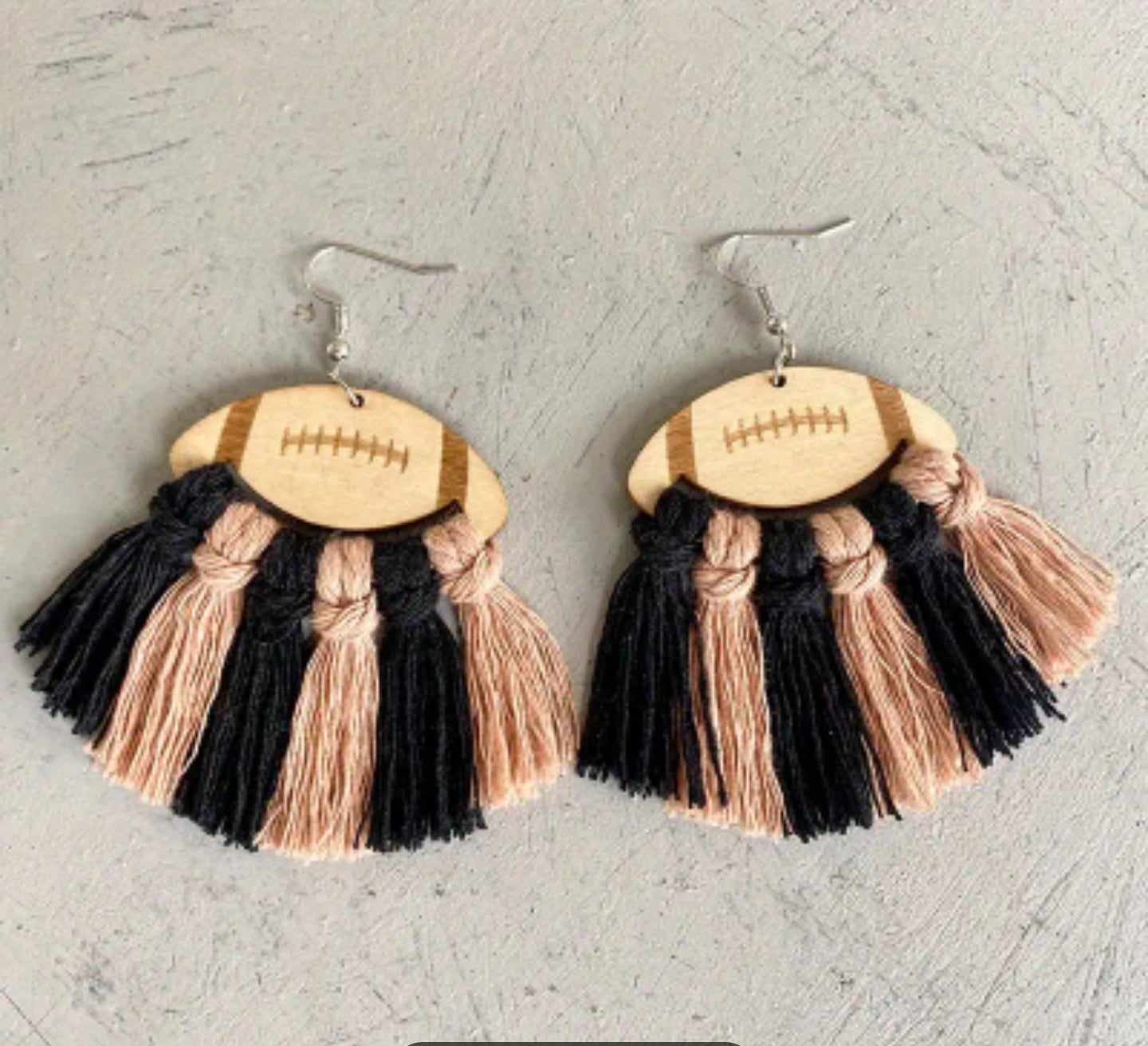 Football Earrings Black and Gold