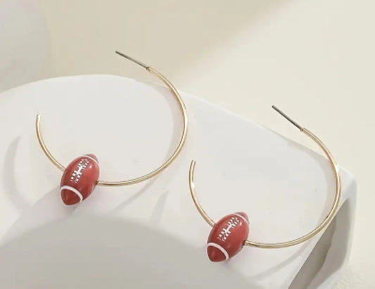 Football Hoop Earrings