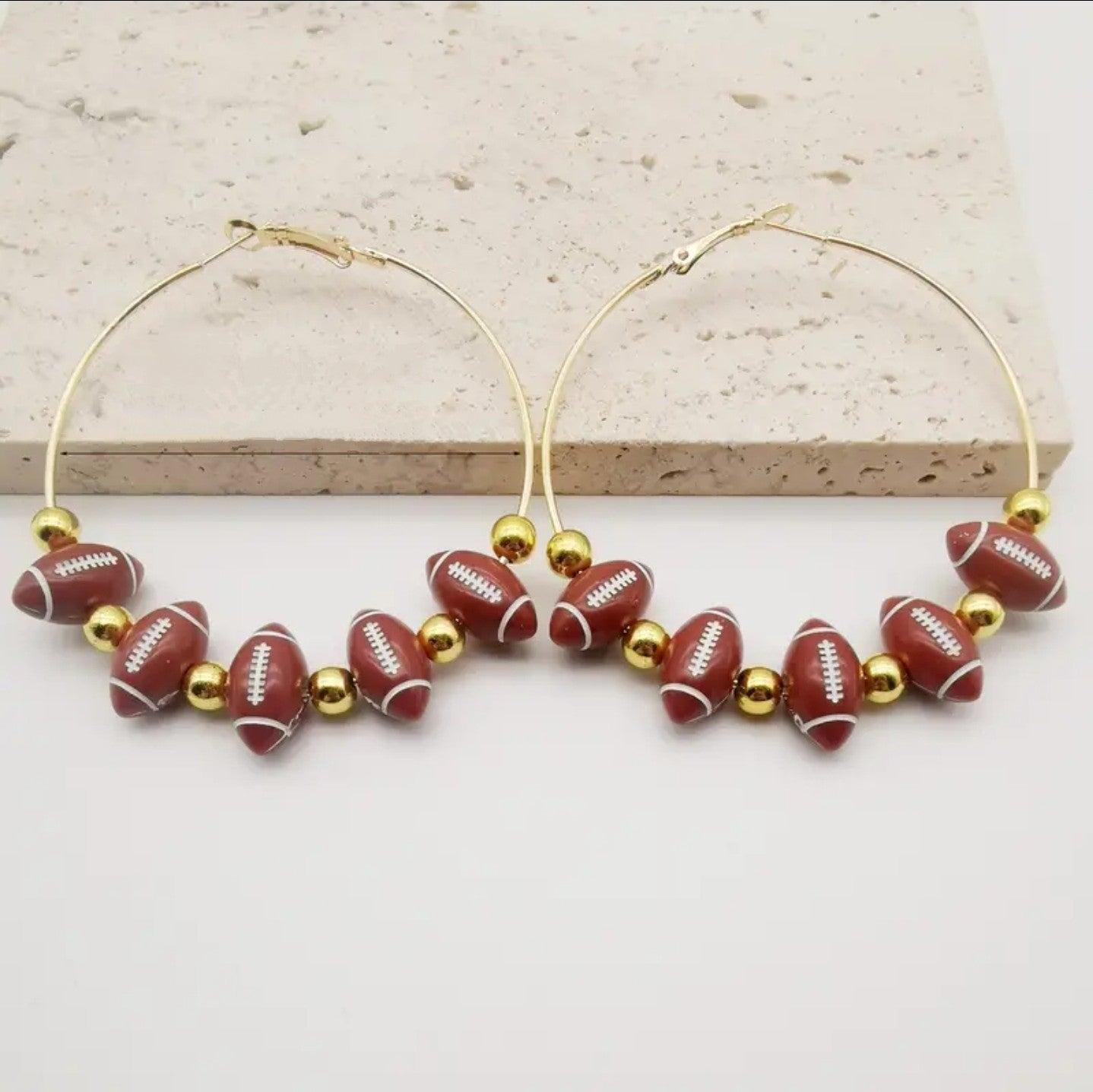 Football Hoop Earrings