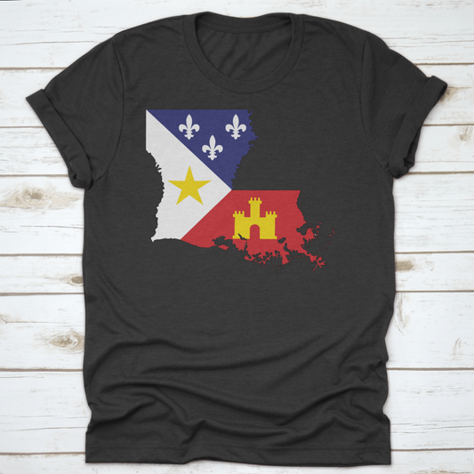 Textured Design Style Of The Flag Of Acadiana Or Cajun Flag - A Symbol