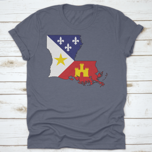 Textured Design Style Of The Flag Of Acadiana Or Cajun Flag - A Symbol