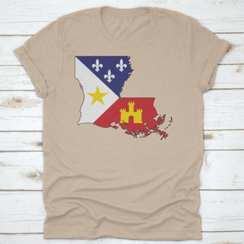 Textured Design Style Of The Flag Of Acadiana Or Cajun Flag - A Symbol