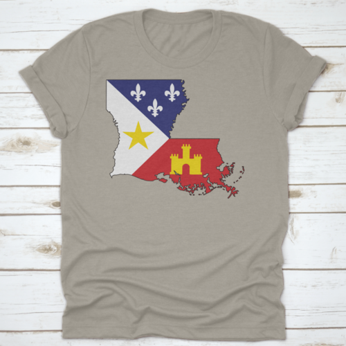 Textured Design Style Of The Flag Of Acadiana Or Cajun Flag - A Symbol