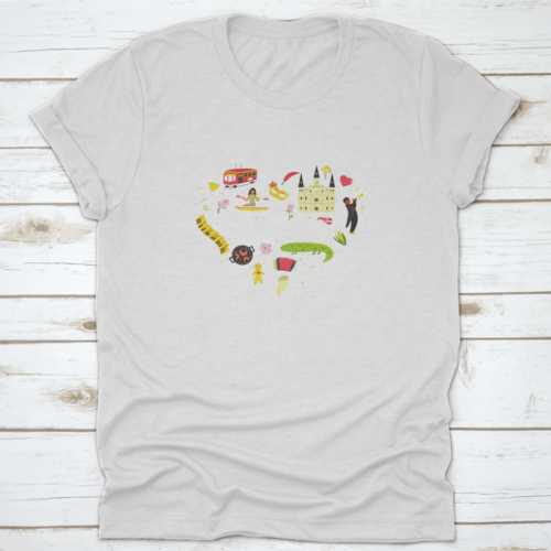 A Festive Heart Shape Of Louisiana T-Shirt