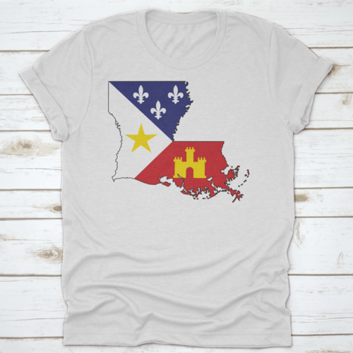 Textured Design Style Of The Flag Of Acadiana Or Cajun Flag - A Symbol