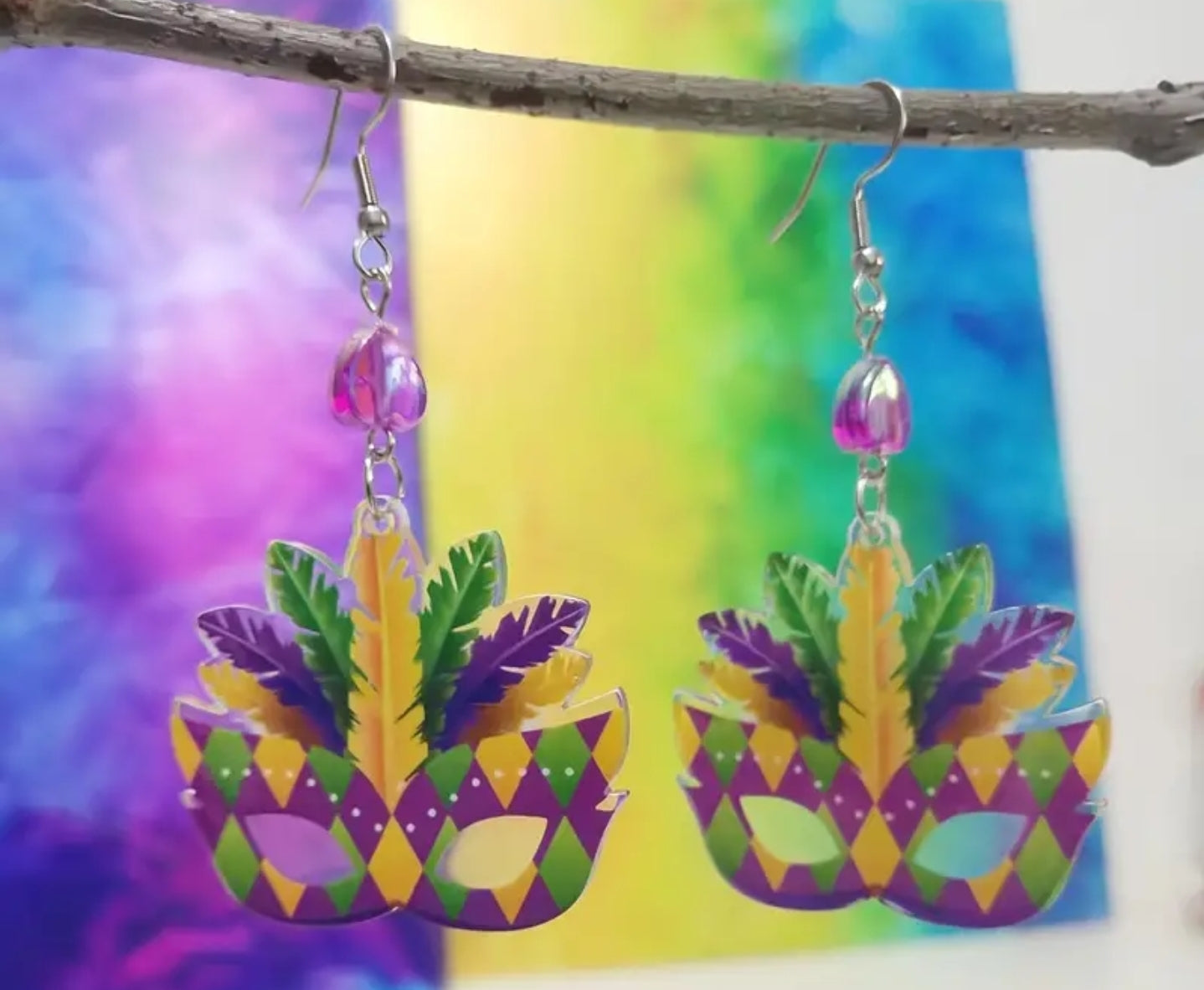 Mardi Gras Mask Earrings