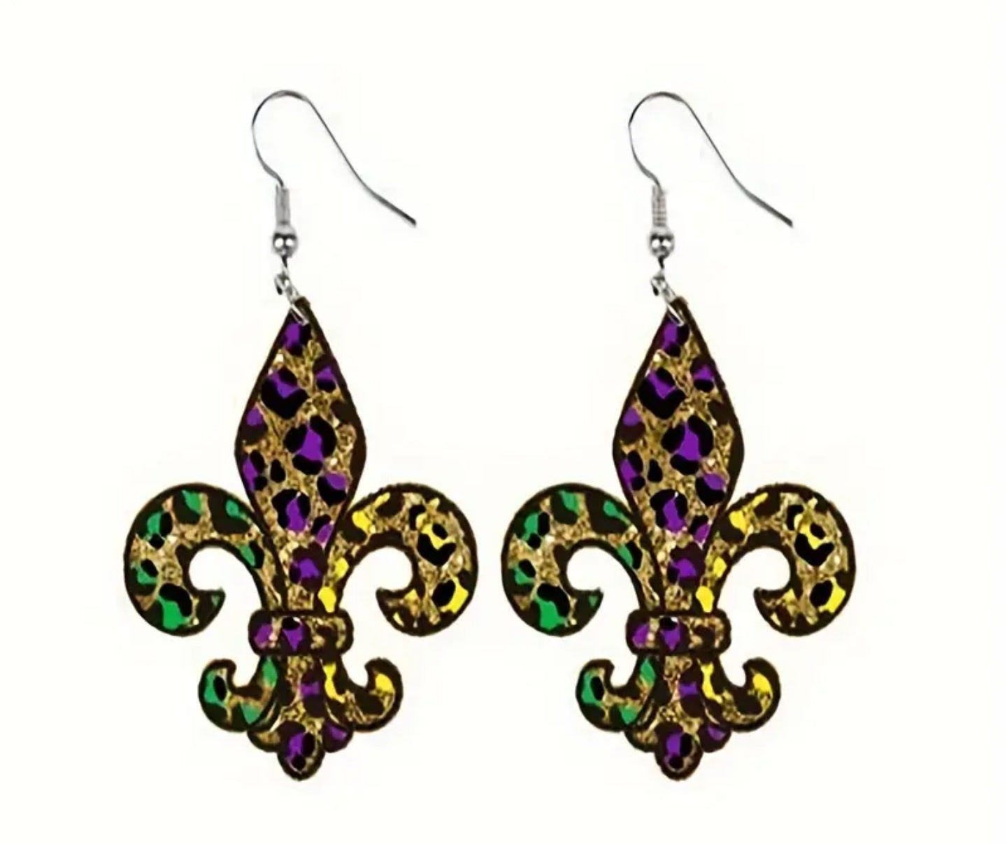 Mardi Gras Fleur De Lis Earrings