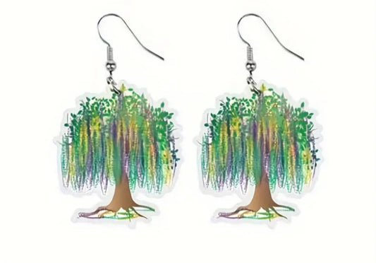 Mardi Gras Bead Tree Earrings