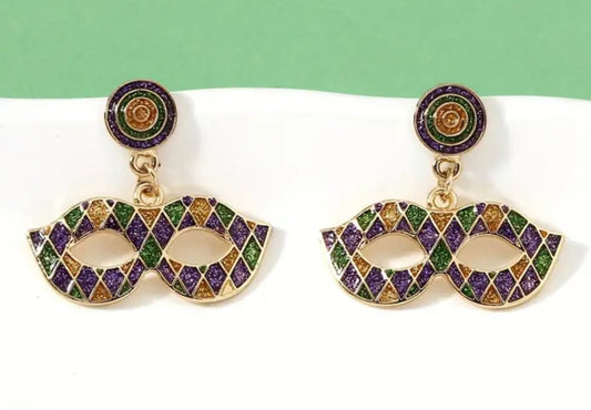 Mardi Gras Mask Earrings