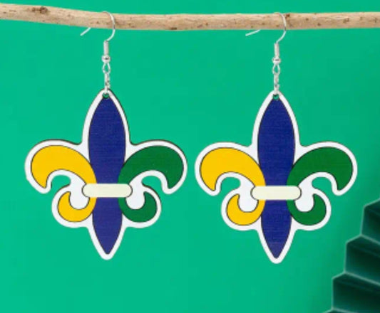 Mardi Gras Fleur de Lis Earrings