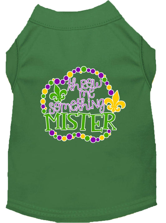 Mardi Gras Throw Me Something Screen Print Dog Shirt