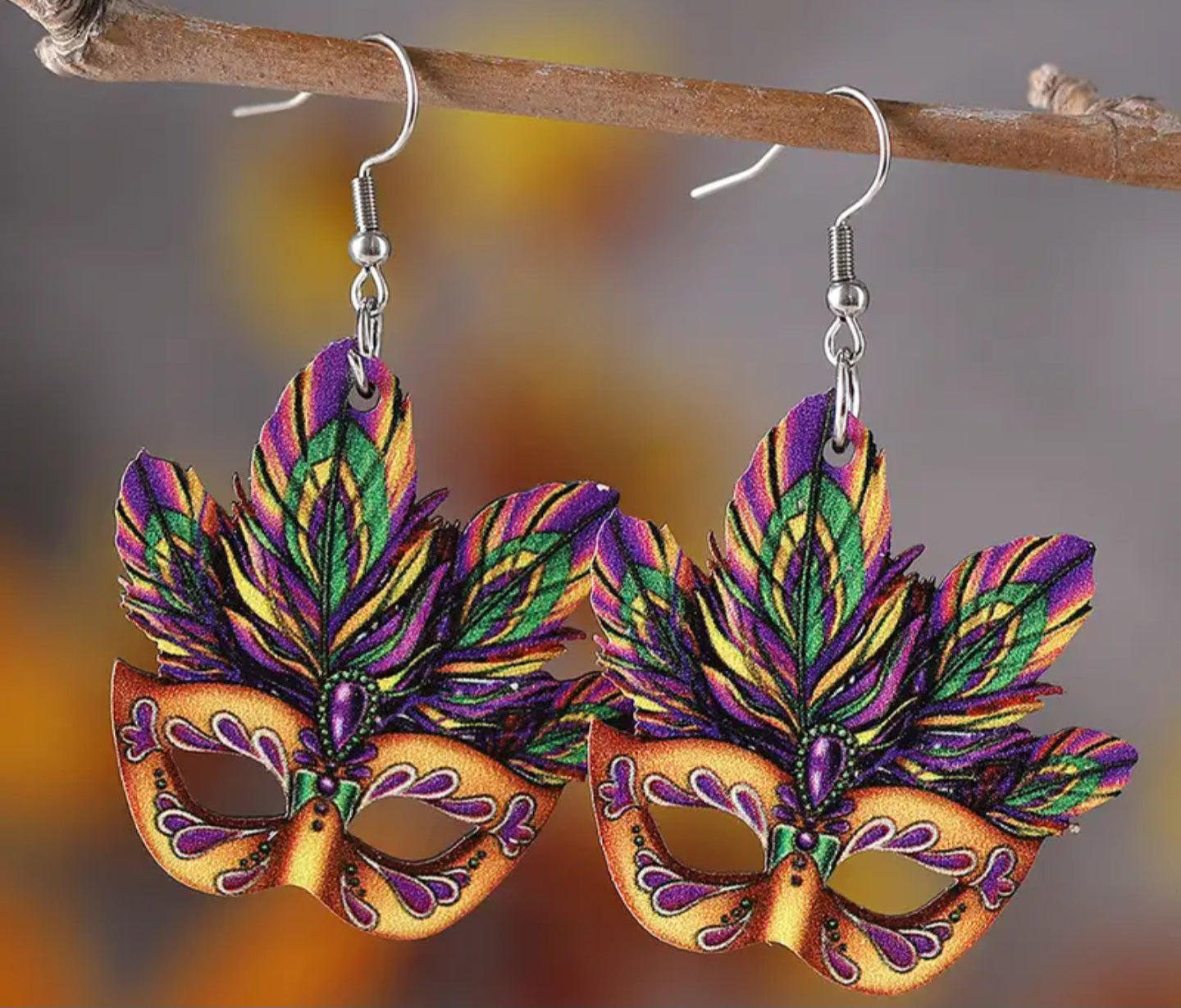 Mardi Gras Mask Earrings