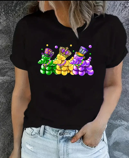 Mardi Gras Women's Bead Dog T-Shirt