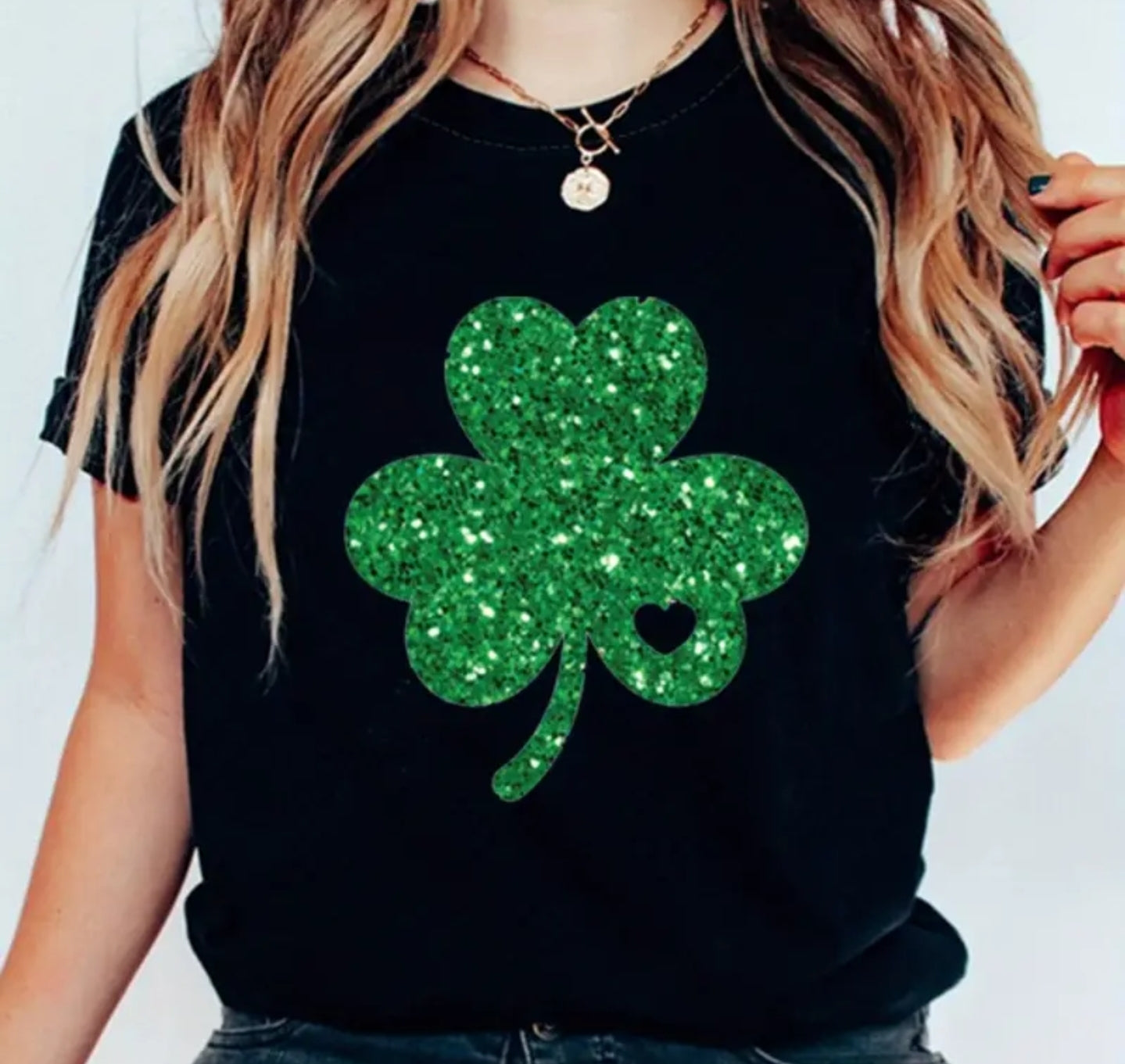 St. Patrick's Day Womens Short Sleeve Clover Shirt