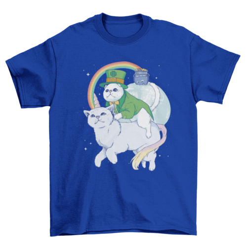 St patricks unicorn cat t-shirt design