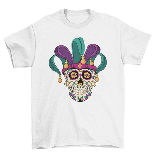 Mardi Gras sugar skull t-shirt