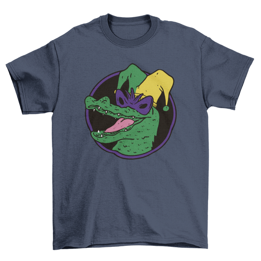 Mardi gras celebration alligator t-shirt